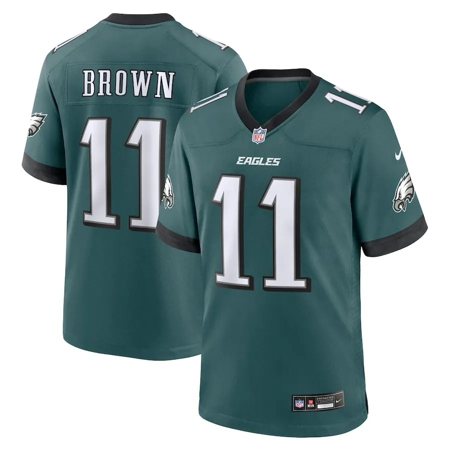A.J. Brown Philadelphia Eagles Nike Team Game Jersey - Midnight Green