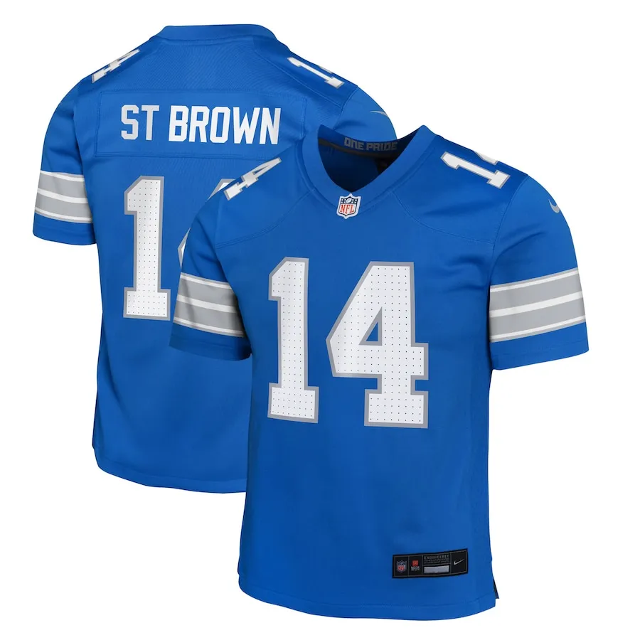 Amon-Ra St. Brown Detroit Lions Nike Youth Game Jersey - Blue