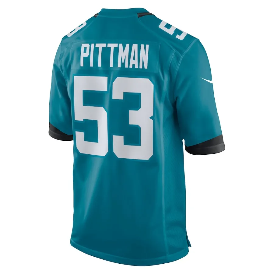Anthony Pittman Jacksonville Jaguars Nike Team Game Jersey -  Teal