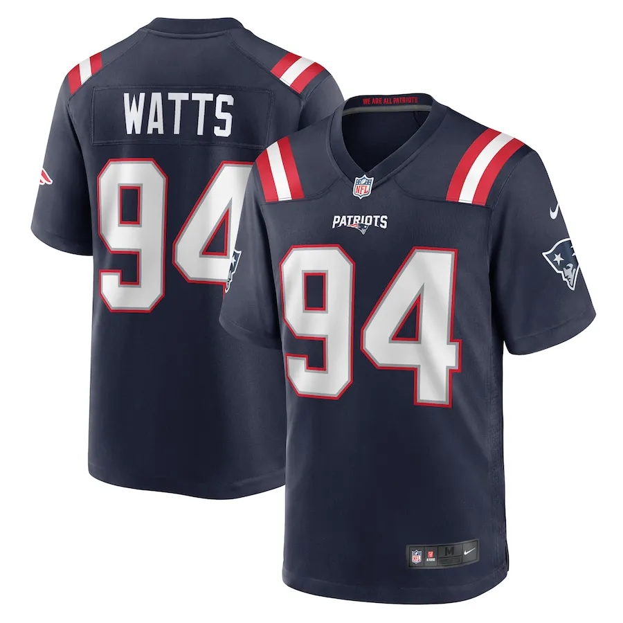 Armon Watts New England Patriots Nike  Game Jersey -  Navy