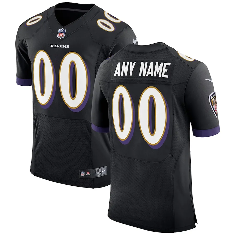 Baltimore Ravens Nike Speed Machine Elite Custom Jersey - Black 6775
