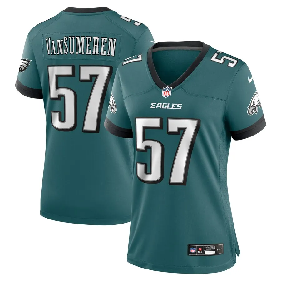 Ben VanSumeren Philadelphia Eagles Nike Women's Team Game Jersey - Midnight Green