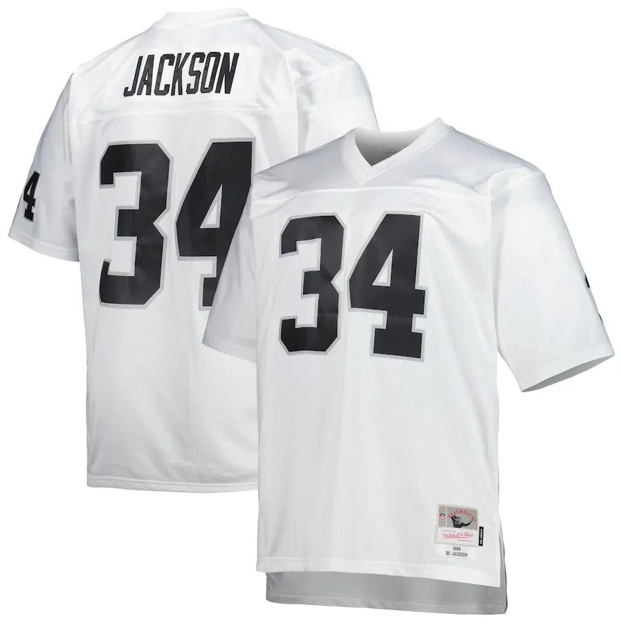 Bo Jackson Las Vegas Raiders Mitchell &amp Ness Big &amp Tall 1988 Retired Player Replica Jersey - White
