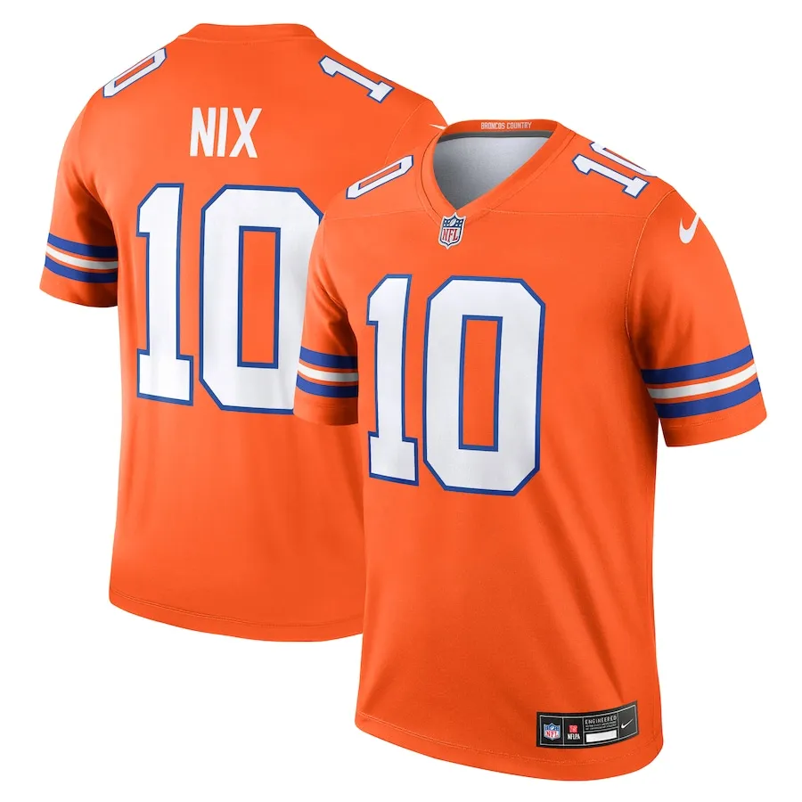 Bo Nix Denver Broncos Nike Alternate Legend Jersey - Orange