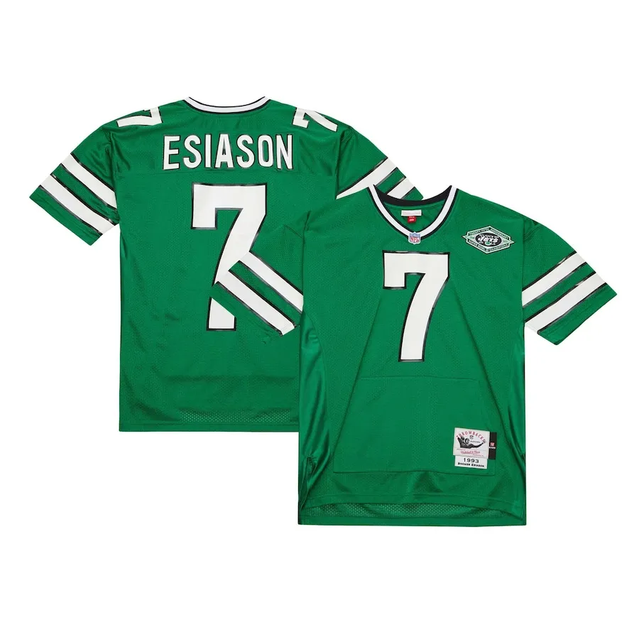 Boomer Esiason New York Jets Mitchell &amp Ness 1993 Authentic Throwback Retired Player Pocket Jersey - Kelly Green