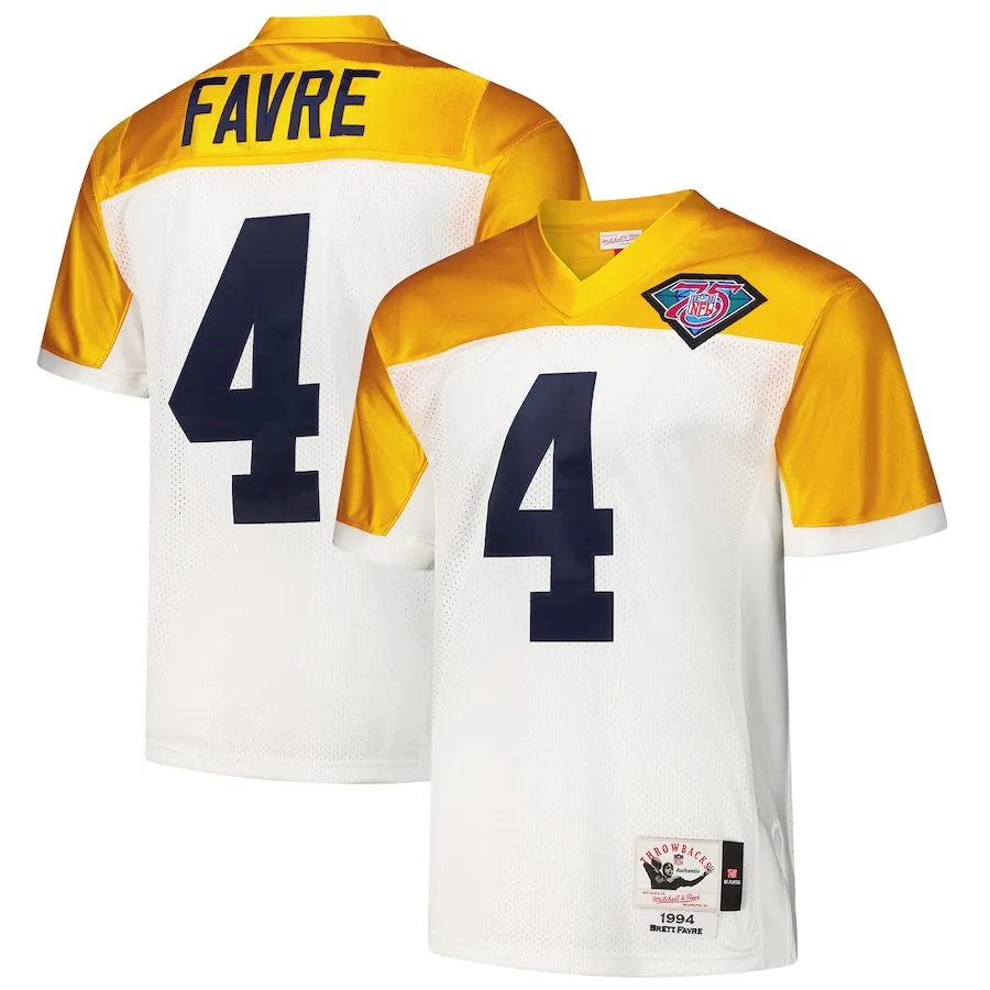 Brett Favre Green Bay Packers 1994 Mitchell &amp Ness Authentic Throwback Retired Player Jersey - White