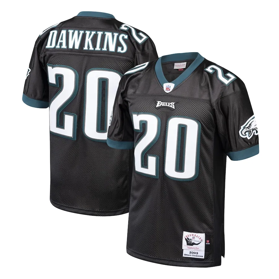 Brian Dawkins Philadelphia Eagles 2003 Mitchell &amp Ness Authentic Throwback Retired Player Jersey - Black