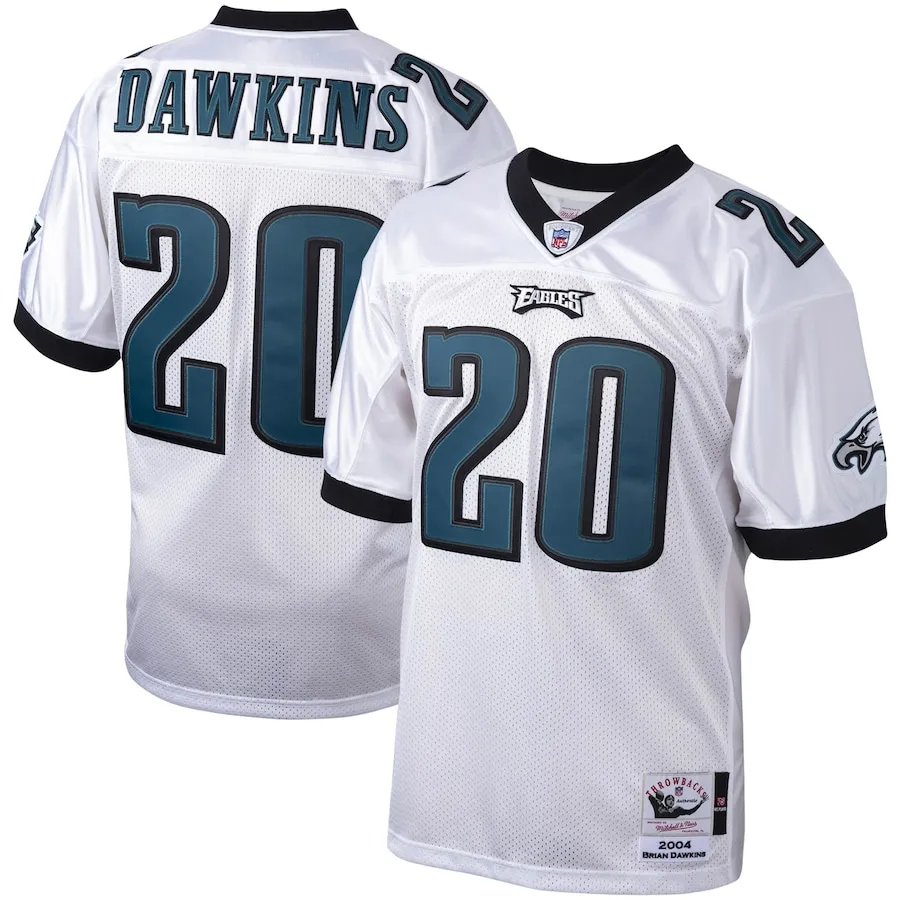 Brian Dawkins Philadelphia Eagles 2004 Mitchell &amp Ness Authentic Throwback Retired Player Jersey - White