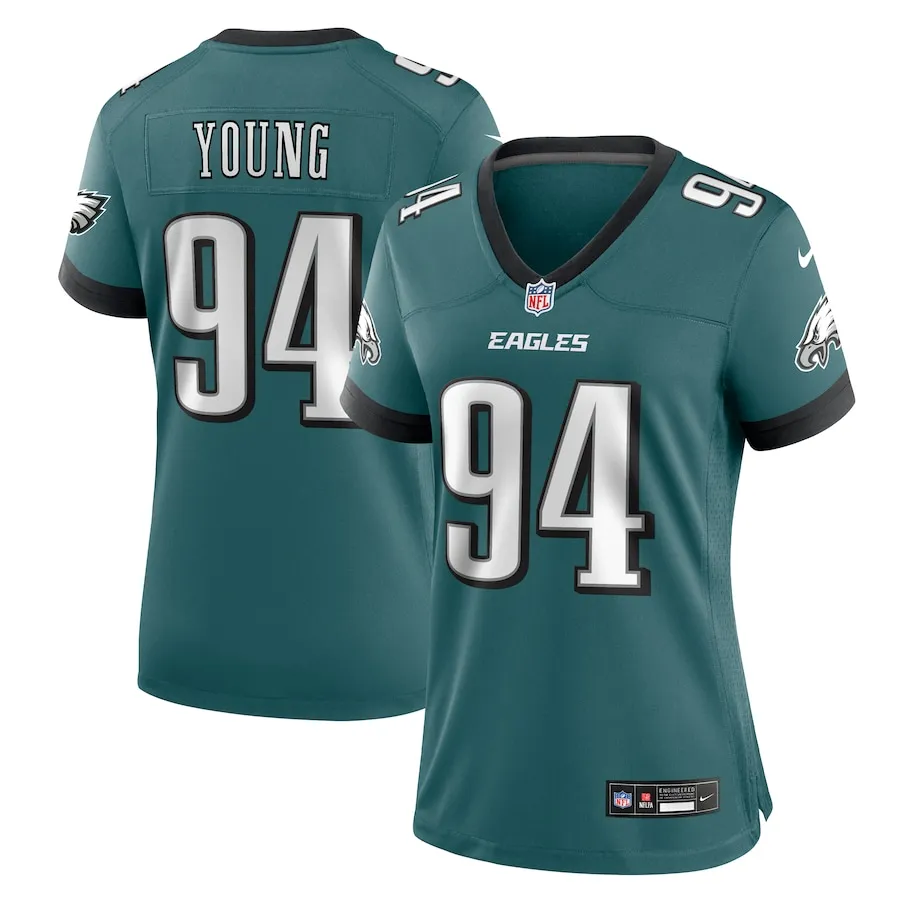 Byron Young Philadelphia Eagles Nike Women's Team Game Jersey - Midnight Green