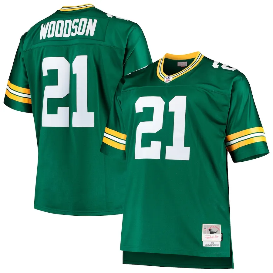 Charles Woodson Green Bay Packers Mitchell &amp Ness Big &amp Tall 2010 Retired Player Replica Jersey - Green