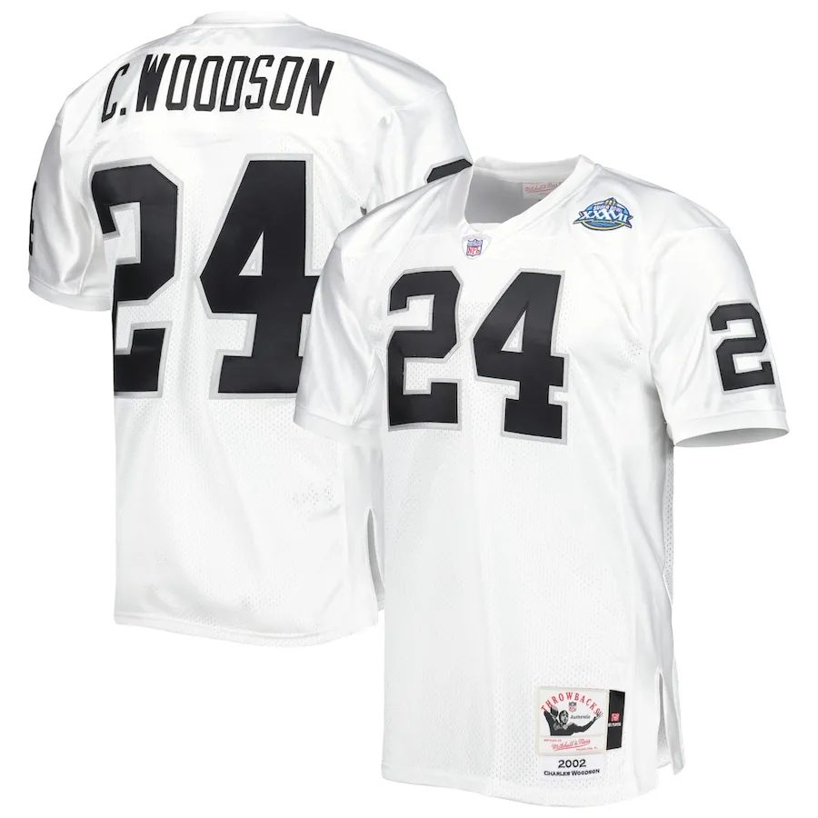 Charles Woodson Las Vegas Raiders 2002 Mitchell &amp Ness Authentic Throwback Retired Player Jersey - White