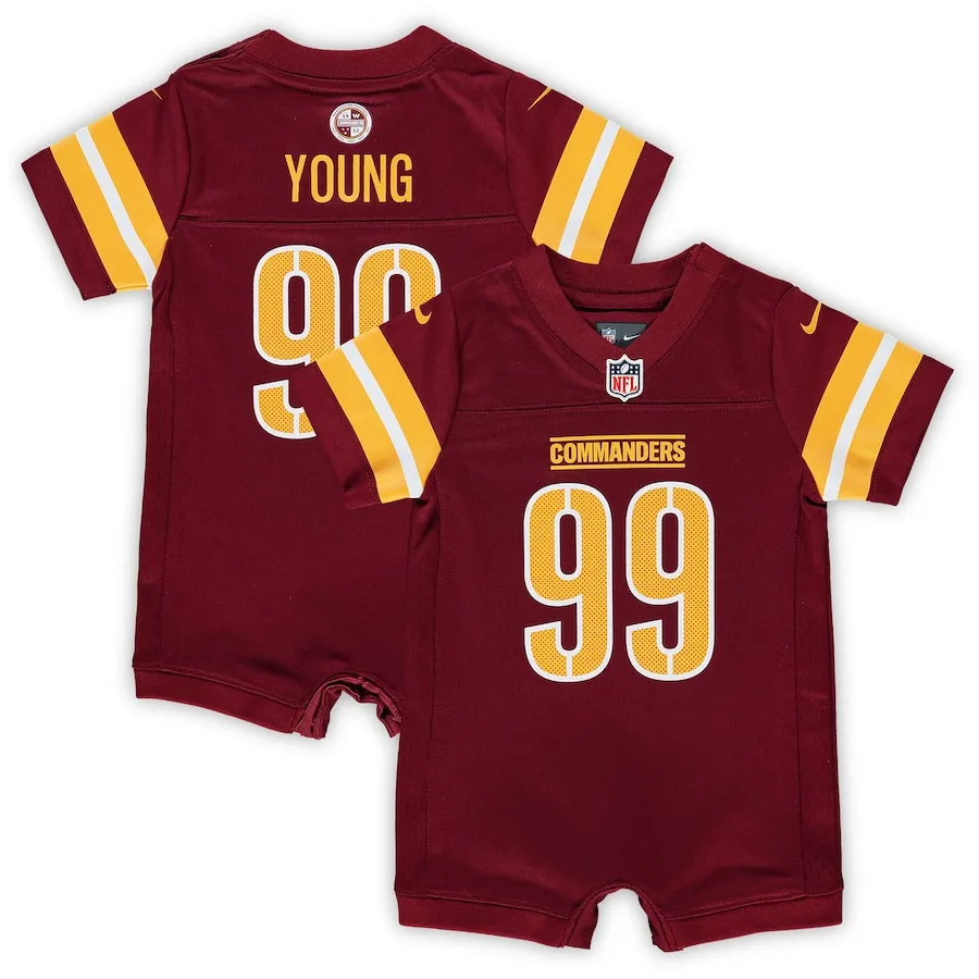 Chase Young Washington Commanders Nike Newborn &amp Infant Game Romper Jersey - Burgundy