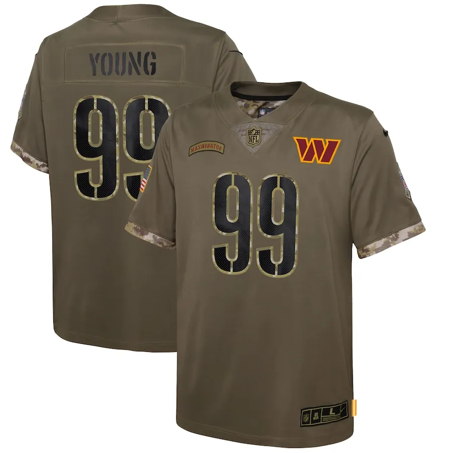 Chase Young Washington Commanders Nike Youth Salute To Service Player Limited Jersey - Olive