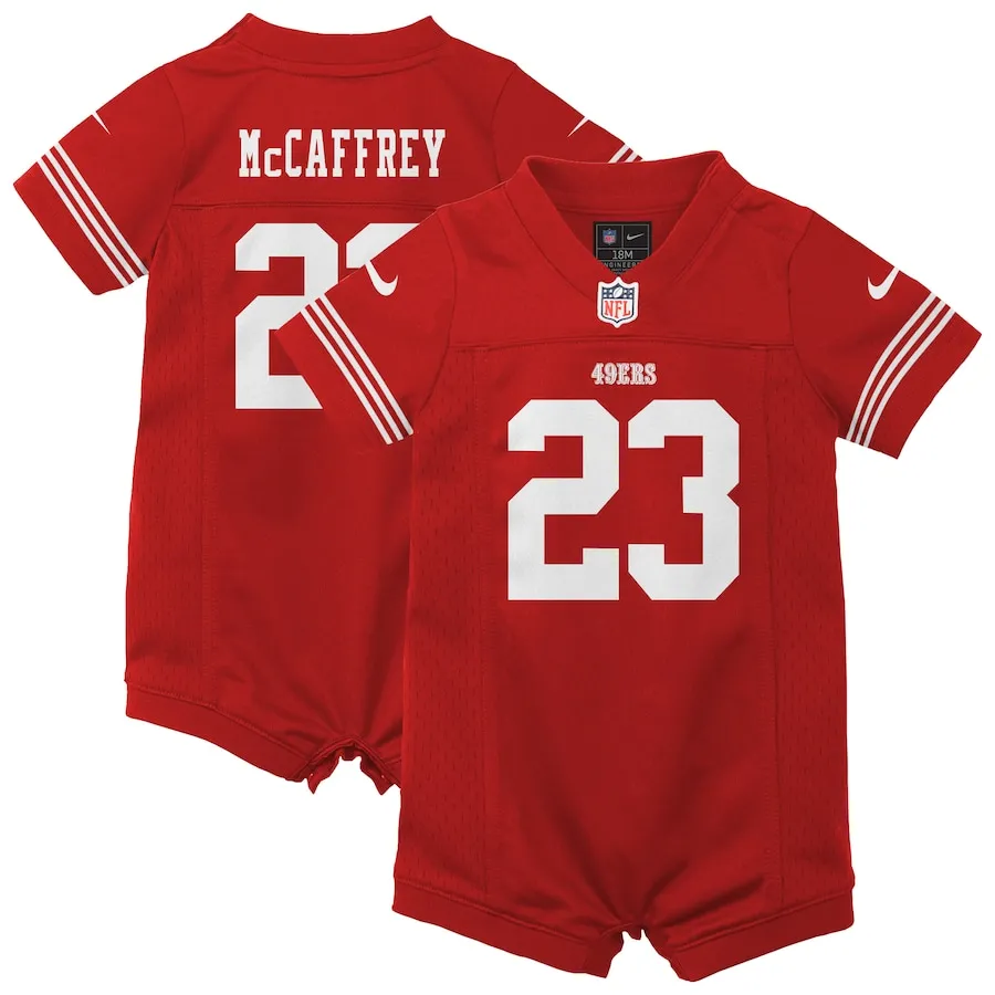 Christian McCaffrey San Francisco 49ers Nike Newborn &amp Infant Game Romper Jersey - Scarlet