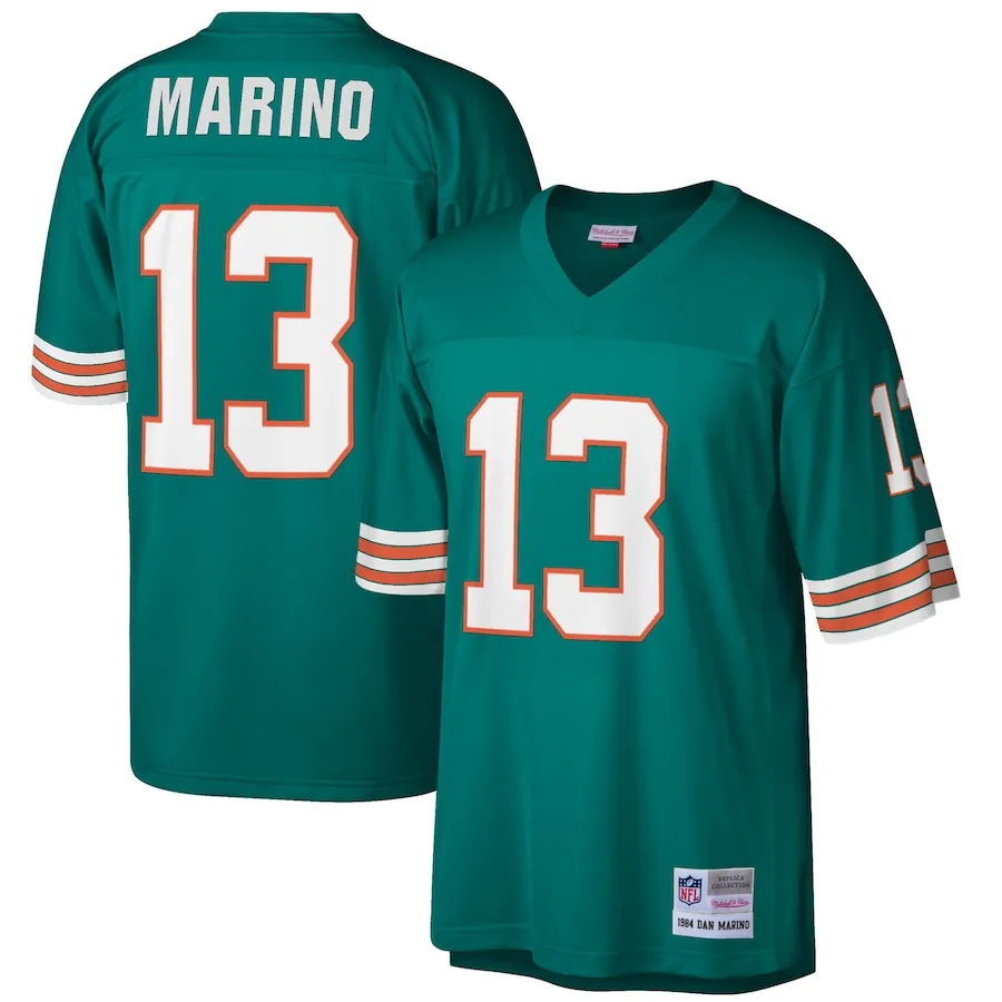 Dan Marino Miami Dolphins Mitchell &amp Ness Big &amp Tall 1984 Retired Player Replica Jersey - Aqua
