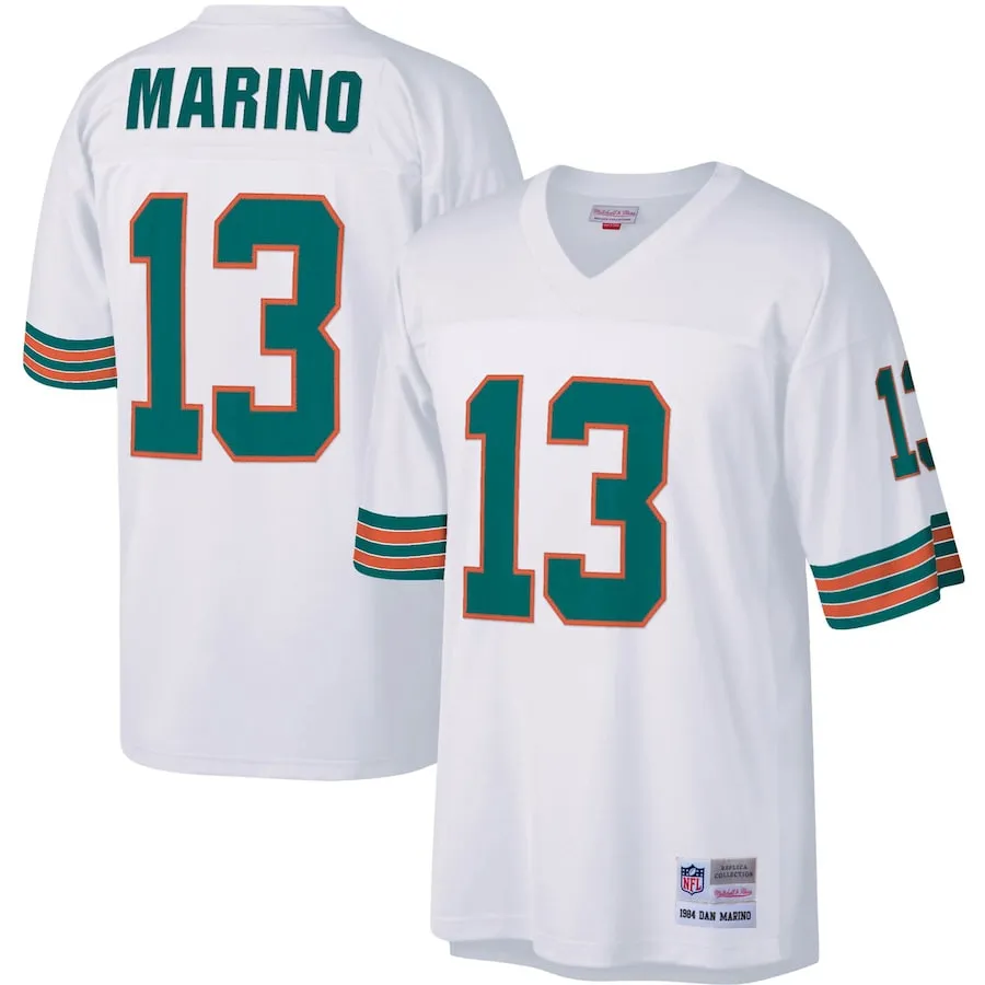 Dan Marino Miami Dolphins Mitchell &amp Ness Big &amp Tall 1984 Retired Player Replica Jersey - White