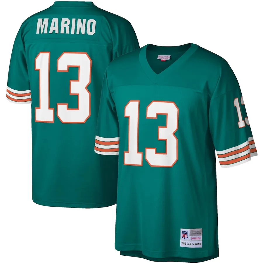 Dan Marino Miami Dolphins Mitchell &amp Ness Legacy Replica Jersey - Aqua