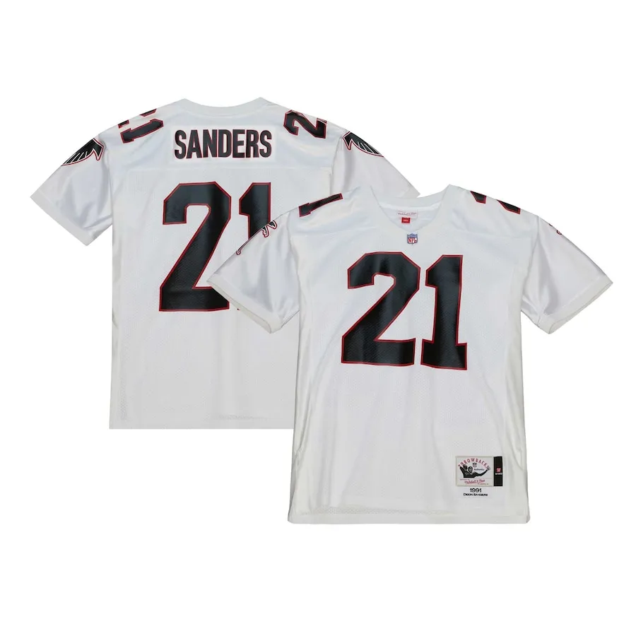 Deion Sanders Atlanta Falcons 1991 Mitchell &amp Ness Authentic Throwback Retired Player Jersey - White