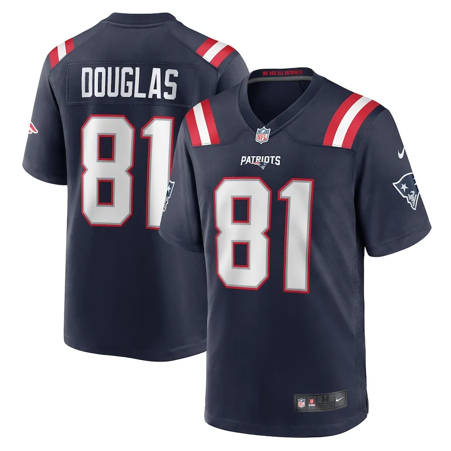 Demario Douglas New England Patriots Nike  Game Jersey -  Navy 7987