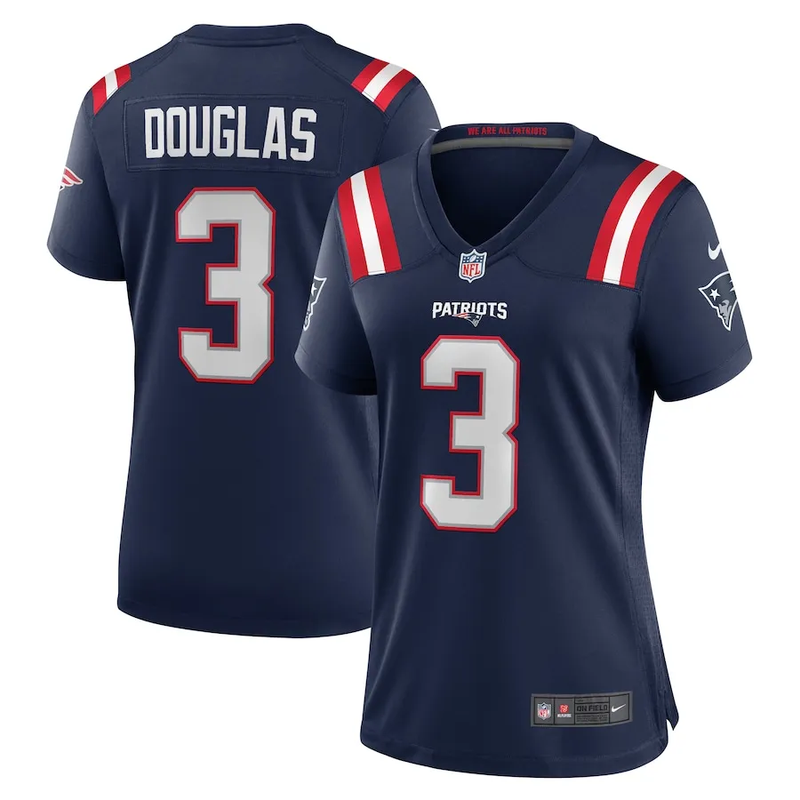 Demario Douglas New England Patriots Nike Women's  Game Jersey -  Navy 9408
