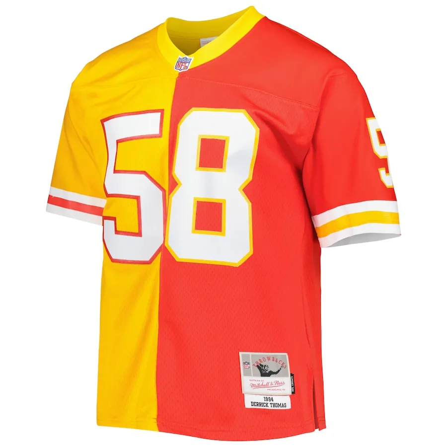 Derrick Thomas Kansas City Chiefs Mitchell &amp Ness 1994 Split Legacy Replica Jersey - RedGold