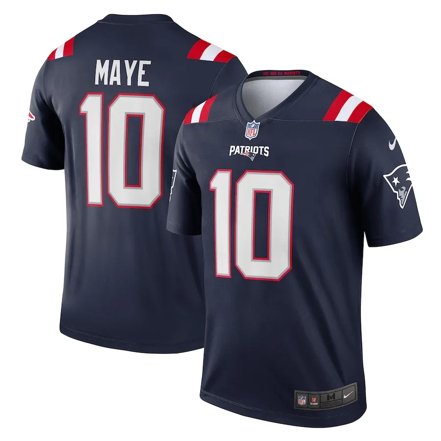 Drake Maye New England Patriots Nike Team Legend Jersey - Navy