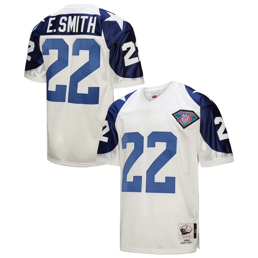 Emmitt Smith Dallas Cowboys 1994 Mitchell &amp Ness Authentic Throwback Retired Player Jersey - White