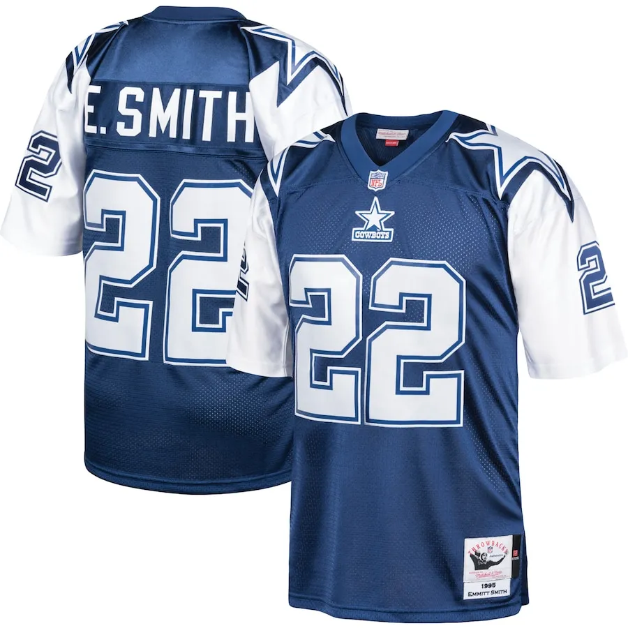 Emmitt Smith Dallas Cowboys 1995 Mitchell &amp Ness Authentic Throwback Retired Player Jersey - Navy