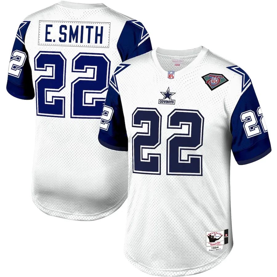 Emmitt Smith Dallas Cowboys 1996 Mitchell &amp Ness Authentic Throwback Retired Player Jersey - White