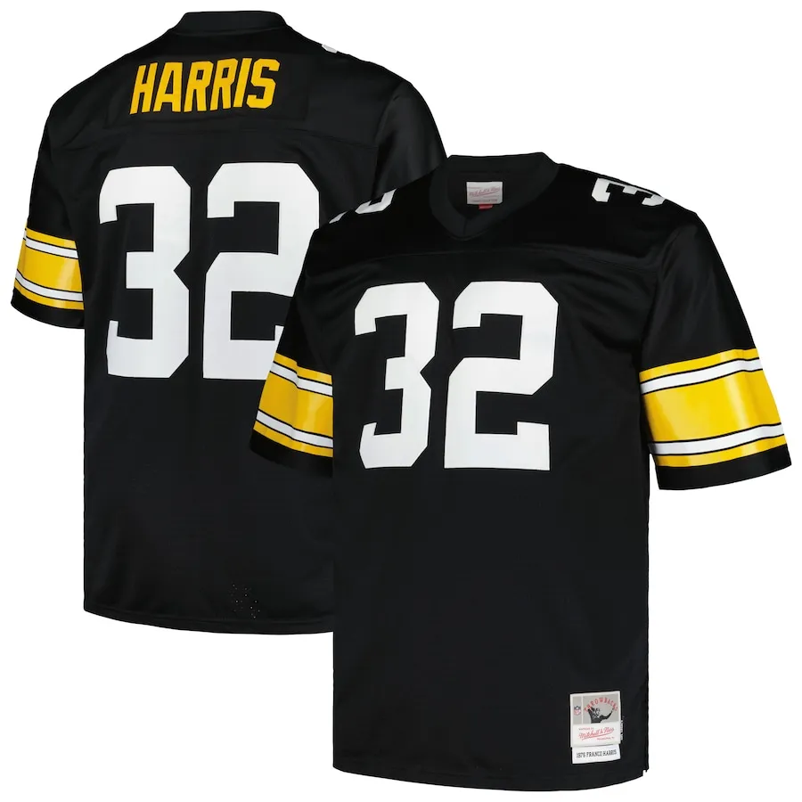Franco Harris Pittsburgh Steelers Mitchell &amp Ness Big &amp Tall 1976 Legacy Retired Player Jersey - Black