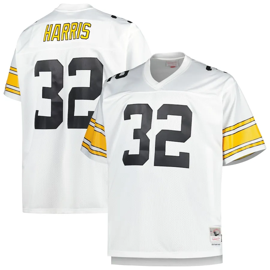 Franco Harris Pittsburgh Steelers Mitchell &amp Ness Big &amp Tall 1976 Retired Player Replica Jersey - White