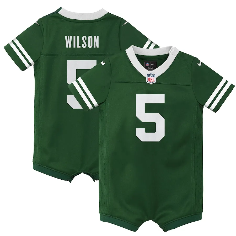 Garrett Wilson New York Jets Nike Newborn &amp Infant Game Romper Jersey - Legacy Green