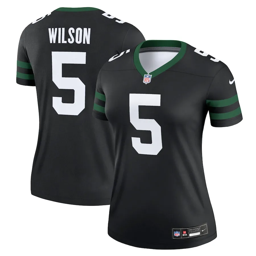 Garrett Wilson New York Jets Nike Women's Alternate Legend Player Performance Top - Legacy Black