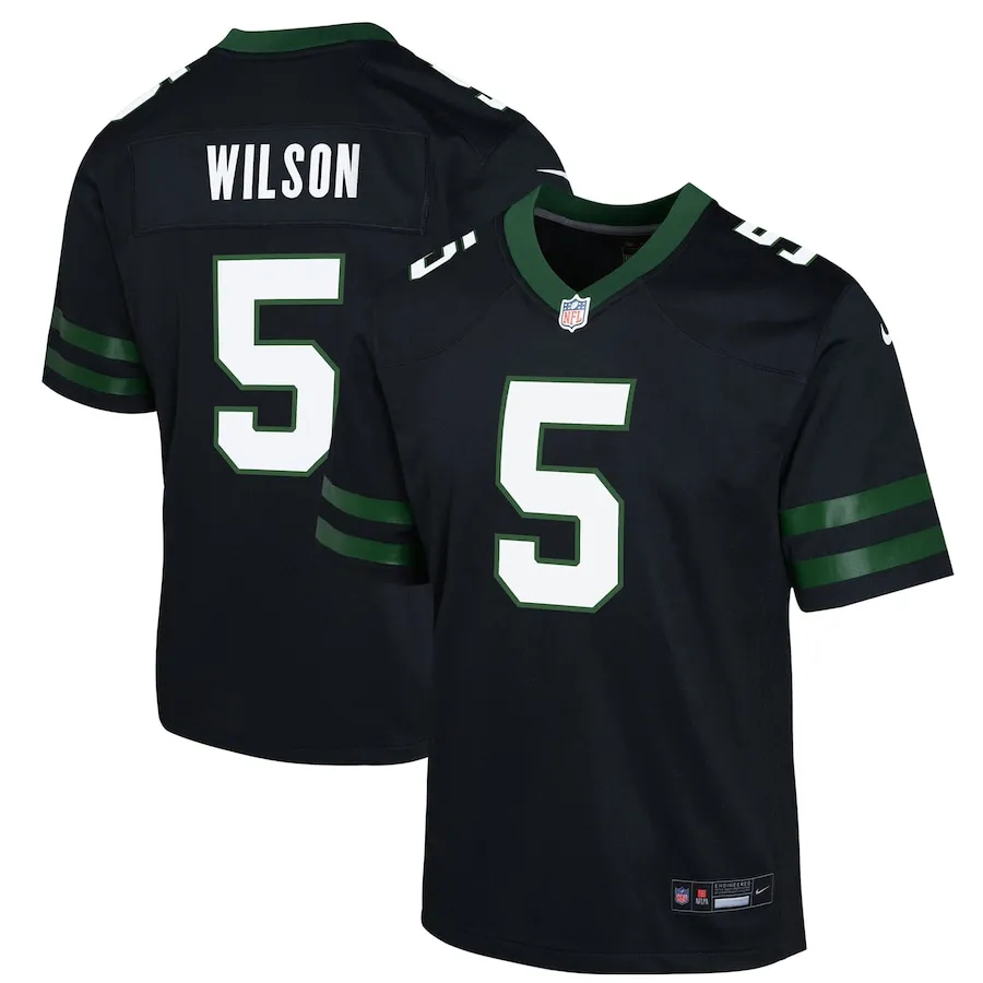 Garrett Wilson New York Jets Nike Youth Alternate Game Jersey - Black