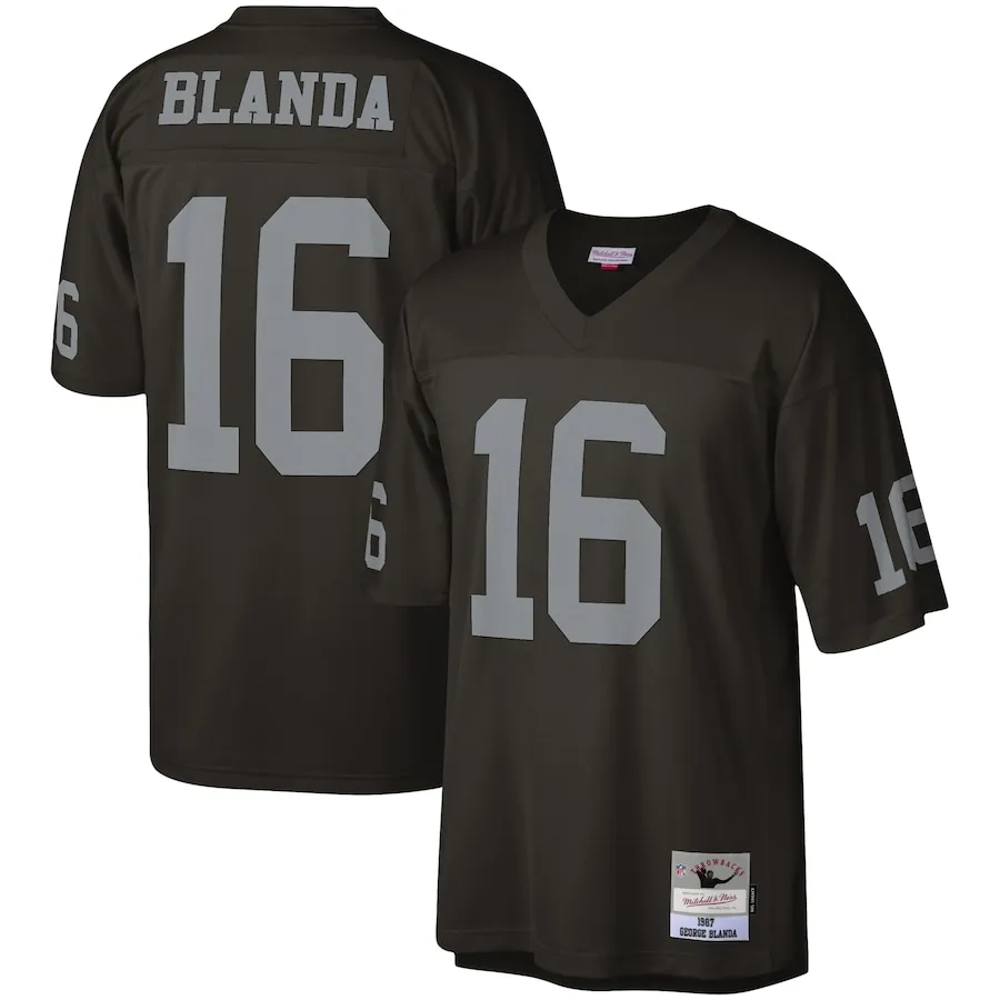 George Blanda Las Vegas Raiders Mitchell &amp Ness Legacy Replica Jersey - Black