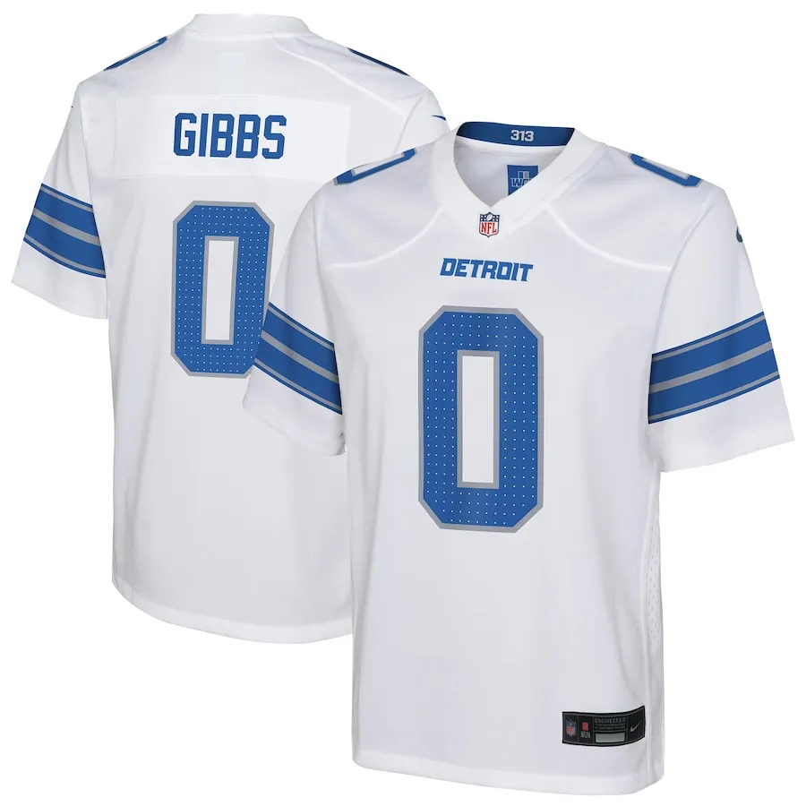 Jahmyr Gibbs Detroit Lions Nike Youth Game Jersey - White