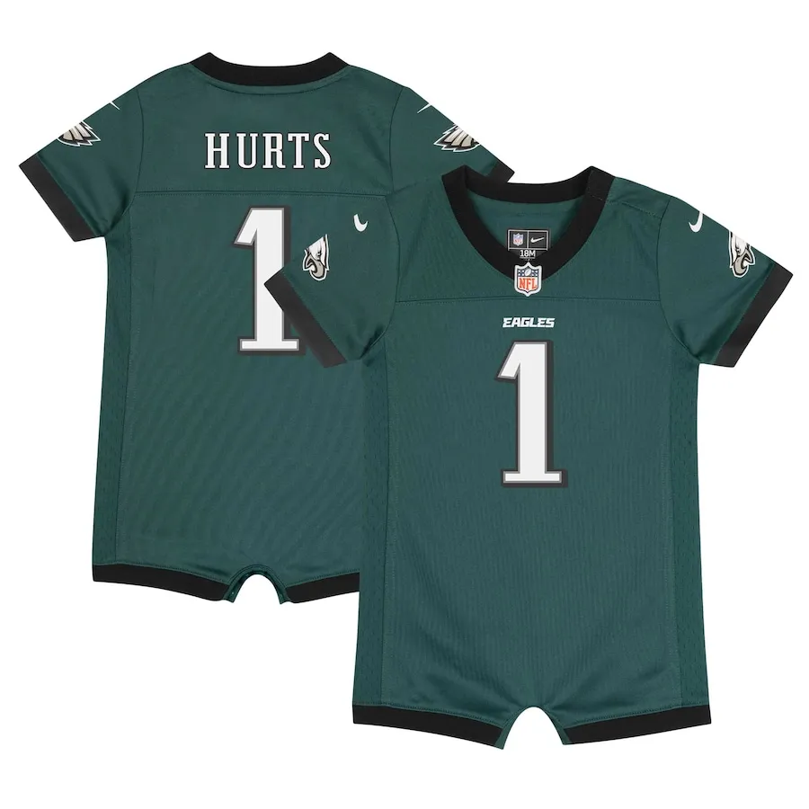 Jalen Hurts Philadelphia Eagles Nike Newborn &amp Infant Game Romper Jersey - Midnight Green