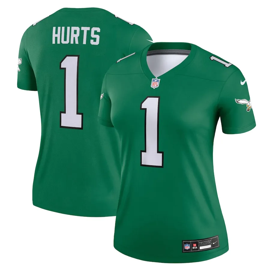Jalen Hurts Philadelphia Eagles Nike Women's Alternate Legend Player Performance Top -  Kelly Green