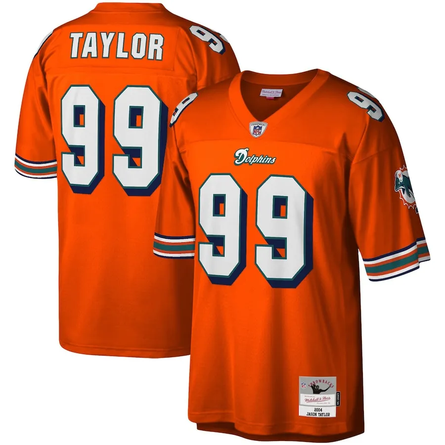 Jason Taylor Miami Dolphins Mitchell &amp Ness Big &amp Tall 2004 Retired Player Replica Jersey - Orange