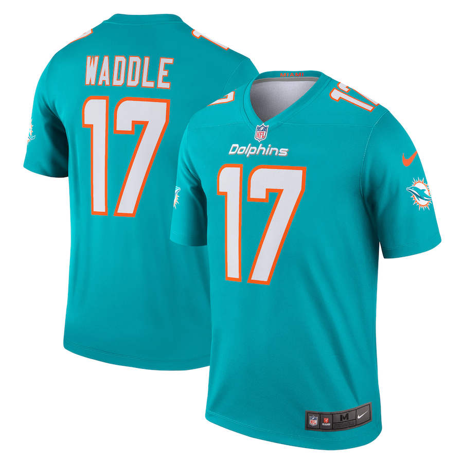Jaylen Waddle Miami Dolphins Nike Team Legend Jersey - Aqua
