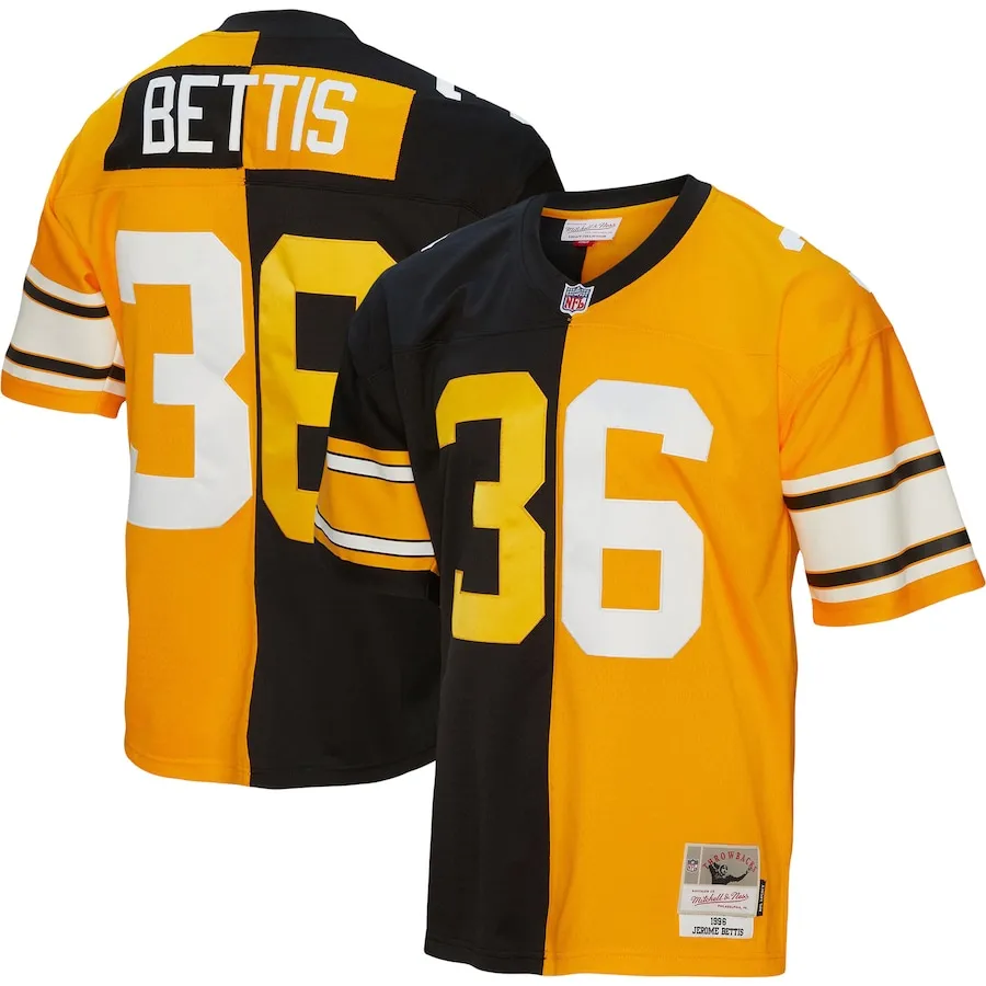 Jerome Bettis Pittsburgh Steelers Mitchell &amp Ness 1996 Split Legacy Replica Jersey - BlackGold
