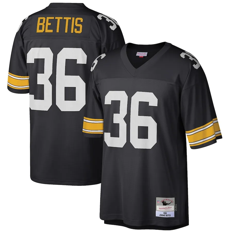 Jerome Bettis Pittsburgh Steelers Mitchell &amp Ness Big &amp Tall 1996 Retired Player Replica Jersey - Black