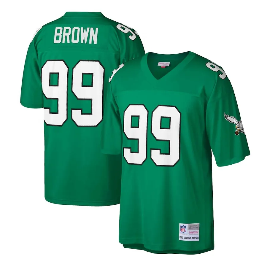 Jerome Brown Philadelphia Eagles Mitchell &amp Ness Big &amp Tall 1990 Retired Player Replica Jersey - Kelly Green