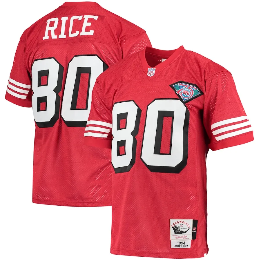 Jerry Rice San Francisco 49ers 1994 Mitchell &amp Ness Authentic Throwback Retired Player Jersey - Scarlet