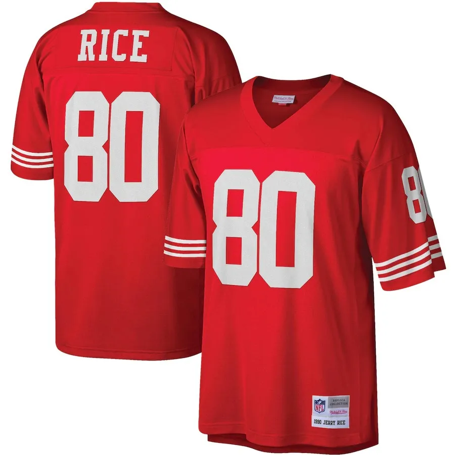 Jerry Rice San Francisco 49ers Mitchell &amp Ness Big &amp Tall 1990 Retired Player Replica Jersey - Scarlet