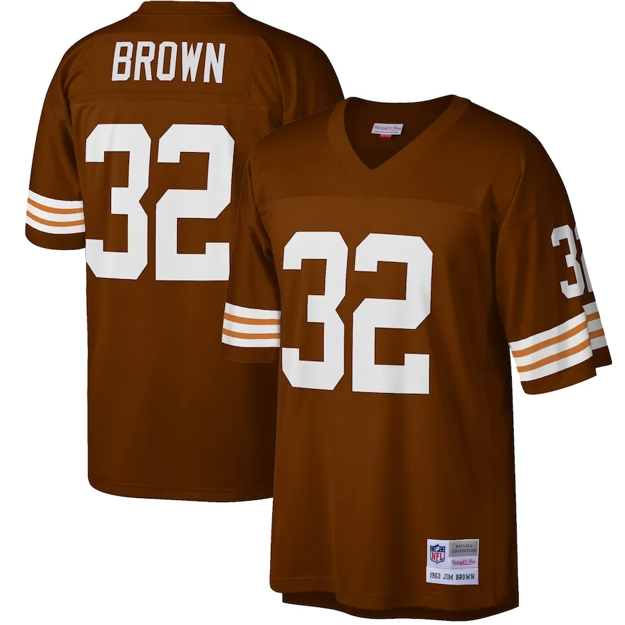 Jim Brown Cleveland Browns Mitchell &amp Ness Big &amp Tall 1963 Retired Player Replica Jersey - Brown