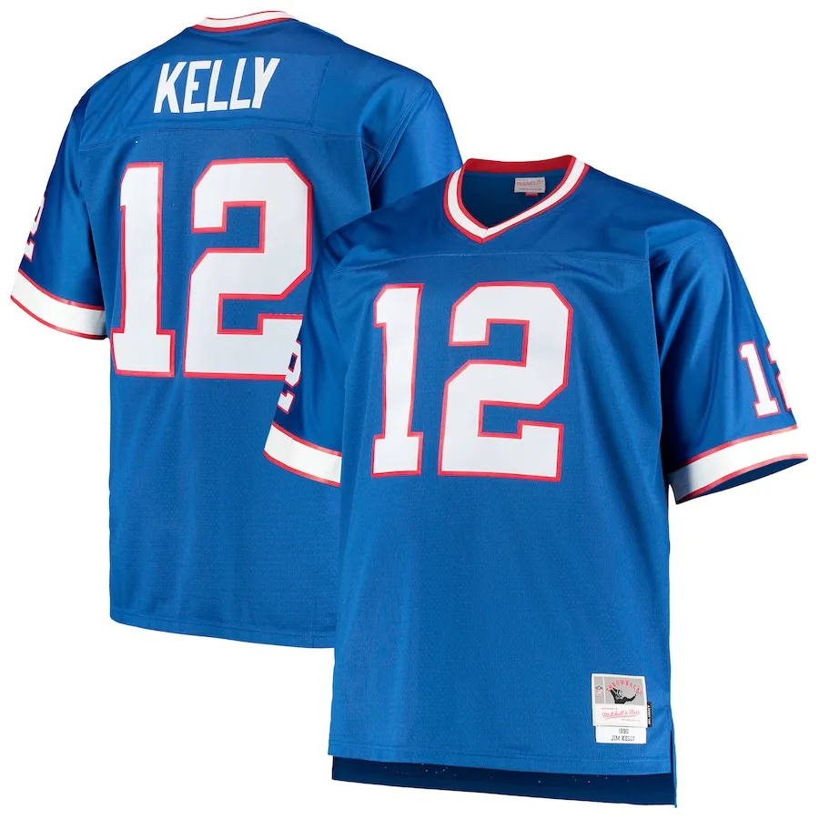 Jim Kelly Buffalo Bills Mitchell &amp Ness Big &amp Tall 1990 Retired Player Replica Jersey - Royal