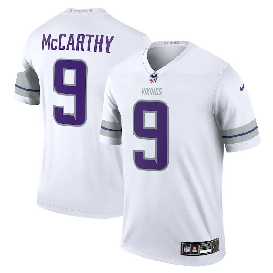 J.J. McCarthy Minnesota Vikings Nike Alternate Legend Jersey - White