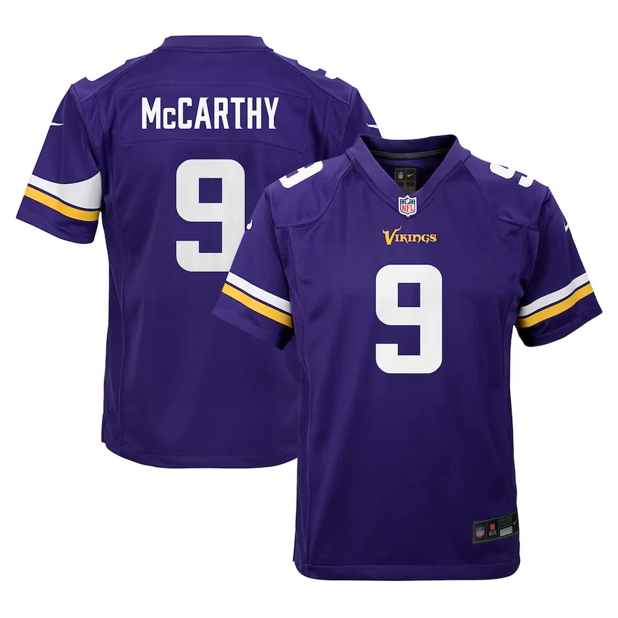 J.J. McCarthy Minnesota Vikings Nike Youth Game Jersey - Purple