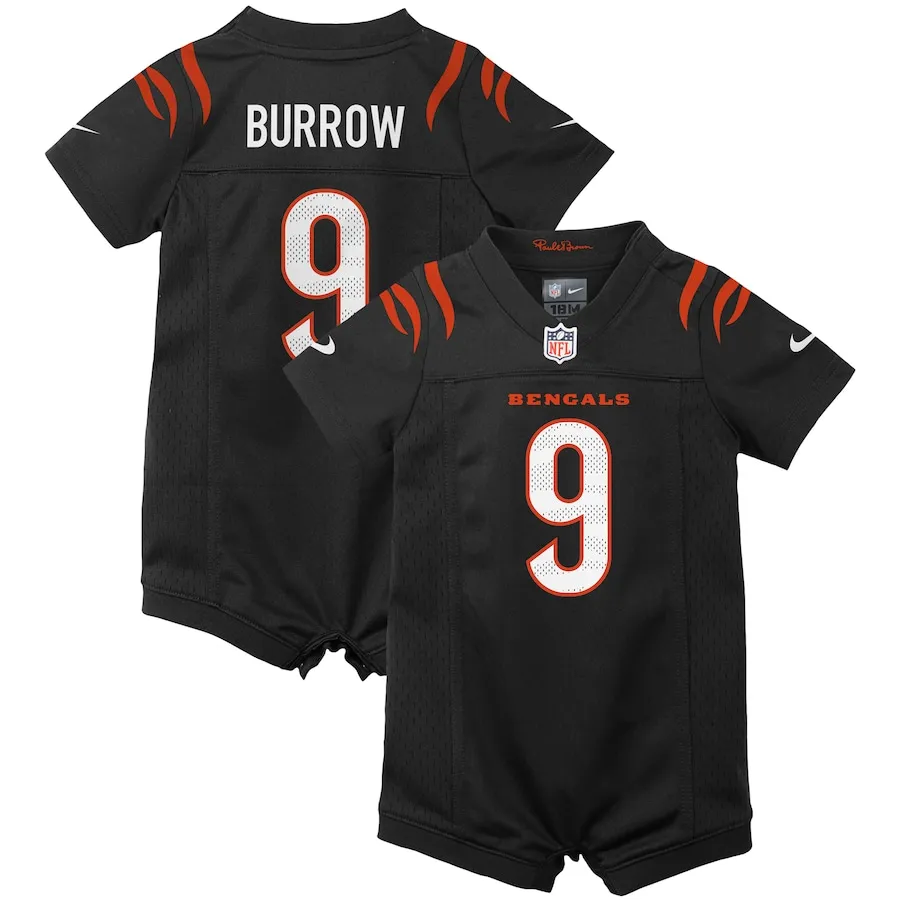 Joe Burrow Cincinnati Bengals Nike Newborn &amp Infant Game Romper Jersey - Black